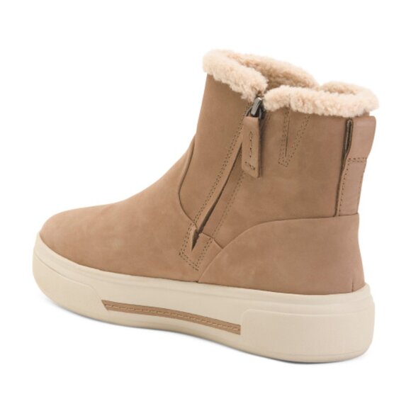 NEW CLARKS Wide Leather Hollyhock Lane Lined Comfort Booties in pebble 1125 5t3 - Picture 6 of 6